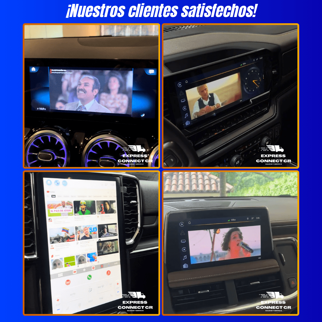 Netflix youtube partidos en la pantalla del carro